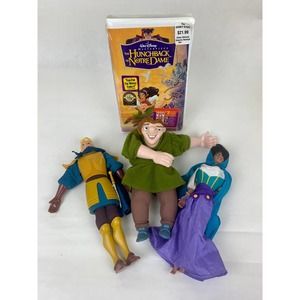 Vintage The Hunchback of Notre Dame Bundle - Sealed VHS Tape and Dolls